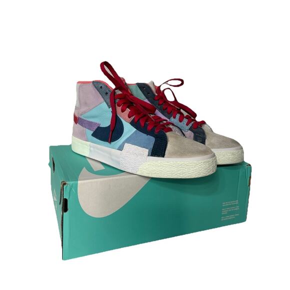 Size 8.5 Men 10 Women Nike Zoom Blazer Premium SB Mid Mosaic Pack - Multi DA8854 - Picture 2 of 5